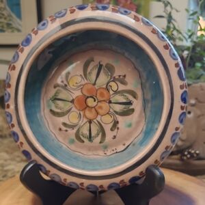 Signed Mexican Flower Bowl